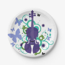 Violin festdekorationer-Tallrikar/servetter/koppar