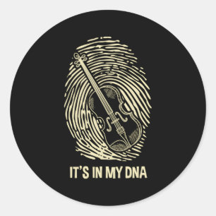 Violin Fingerprint Dna Violin Player Violinist Mus Runt Klistermärke