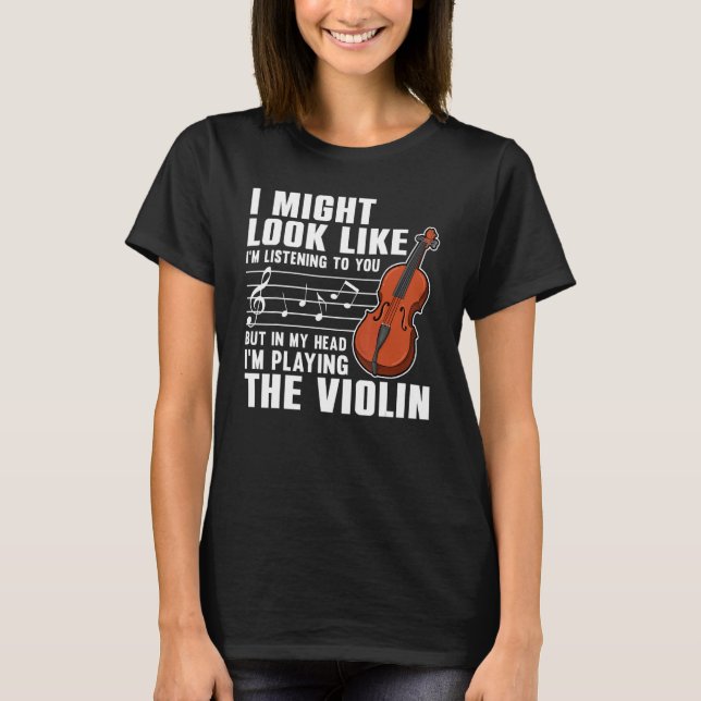 Violin  For Men Women Violinist Violin Player 3 T Shirt (Framsida)