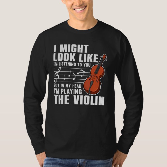Violin  For Men Women Violinist Violin Player 3 T Shirt (Framsida)