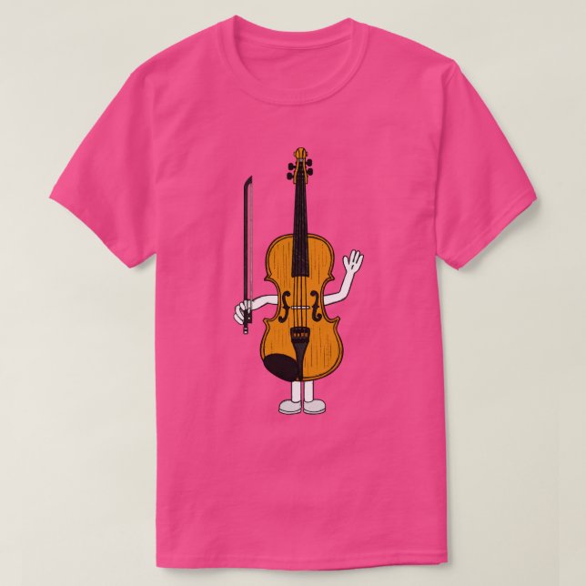 Violin Funny Character Violinist String Teacher Fu T Shirt (Design framsida)