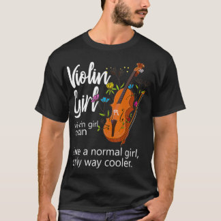 Violin Girl Definition Flowers Musician Violinist T Shirt