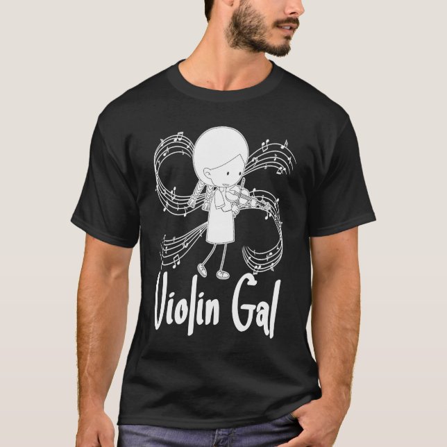 Violin Girl Spelman Fiddle Violinist T Shirt (Framsida)