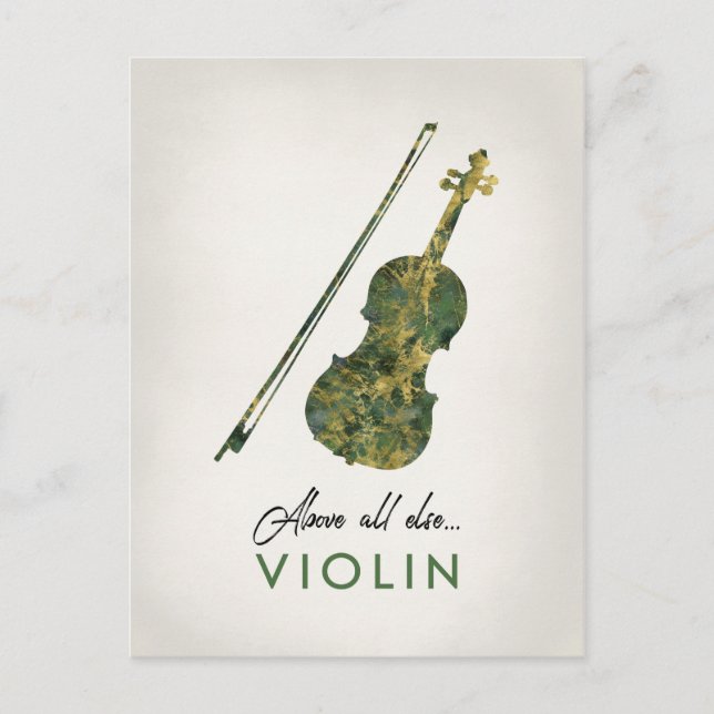 Violin - Green Marble Music Vykort (Framsida)