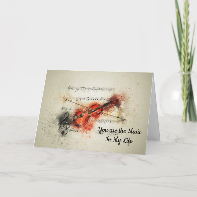 Violin Greeting Card Kort (Framsida)