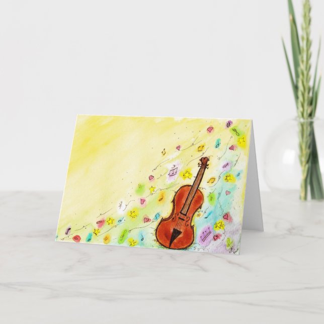 Violin- Greeting Card Kort (Framsida)