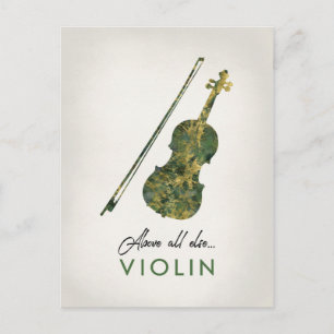 Violin - Grön Marmor Musik Vykort