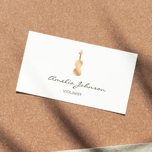 Violin Guld Elegant Musician Visitkort