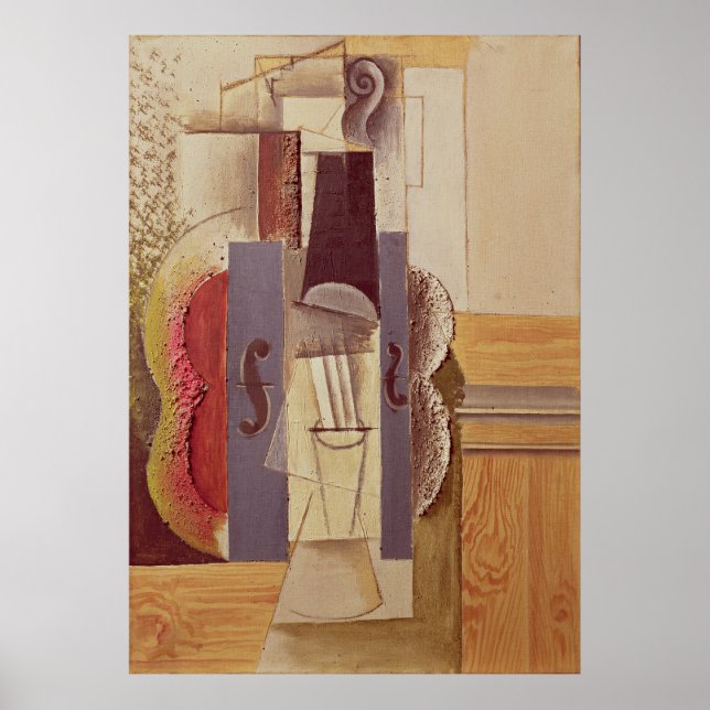 Violin Hanging on the Wall by Picasso (1913) Poster (Framsidan)