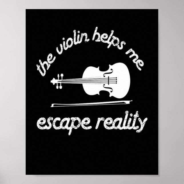 Violin hjälper mig Violin Musician Music Poster (Framsidan)