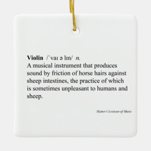 "Violin" Humous Dictionary Definition Music Julgransprydnad Keramik