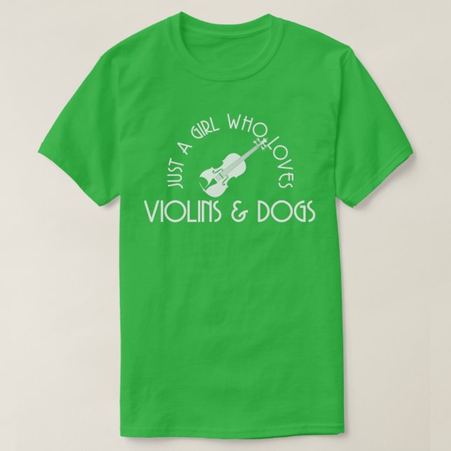 Violin Hund GirlTShirt T Shirt (Design framsida)