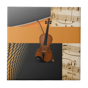 Violin i Abstrakt Kakelplatta