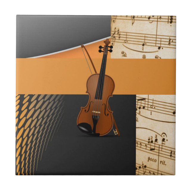 Violin i Abstrakt Kakelplatta (Framsidan)