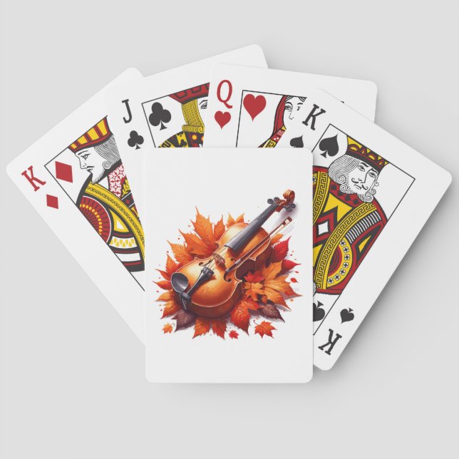 Violin i lövbädden casinokort (Baksidan)