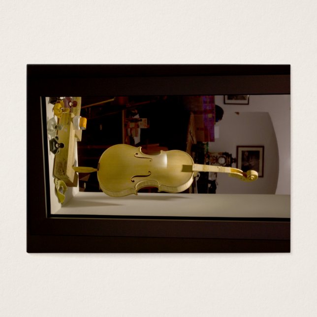 Violin In Shopping Window Visitkort (Framsidan)