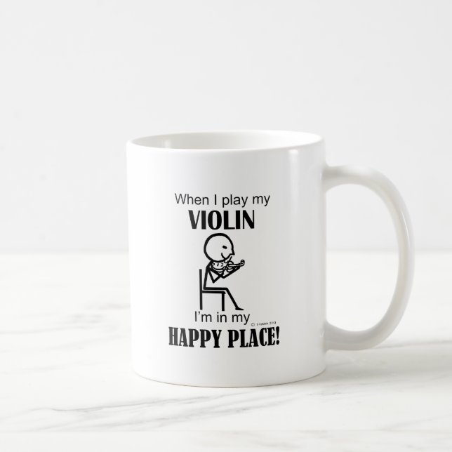 Violin, jag är i Lycklig Ställe Kaffemugg (Höger)