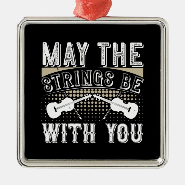 Violin - kan få strängarna vara med dig julgransprydnad metall (Framsidan)