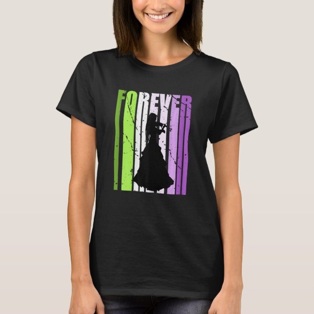Violin Kids Youth Forever Violinist Players Her Or T Shirt (Framsida)