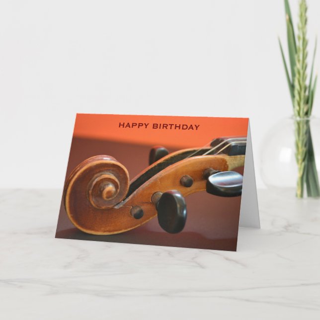Violin klassisk musikinstrumentfödelsedag kort (Framsida)
