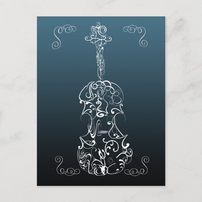 Violin Kritskteckning Vykort (Framsida)
