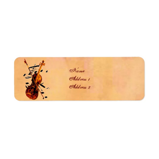 Violin Label Returadress Etikett (Framsidan)