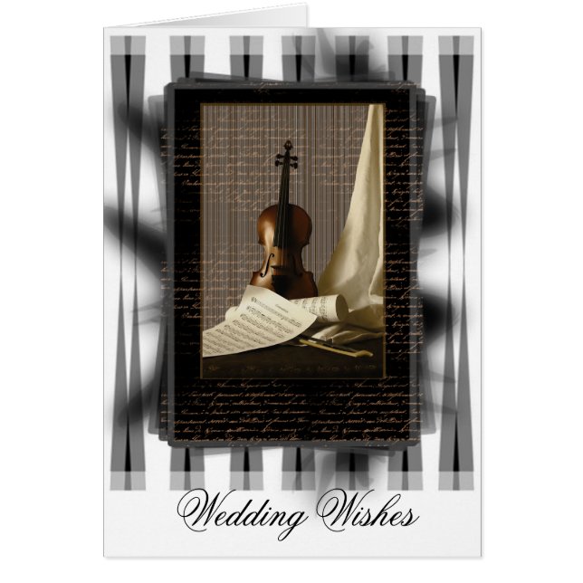Violin & Lakan Music Bröllop Anpassade Card OBS Kort (Framsidan)