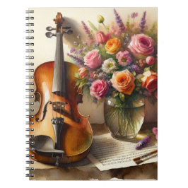 Violin, Lakan Music och Vas i Flowers Anteckningsbok