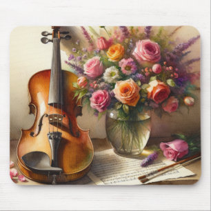 Violin, Lakan Music och Vas i Flowers Musmatta