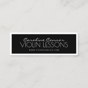 Violin Lessons Black & White Borderade Card Mini Visitkort
