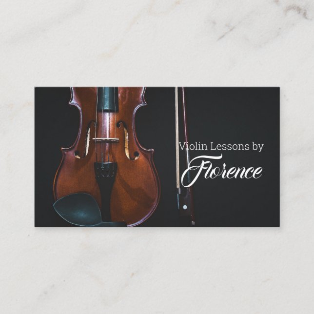 Violin Lessons Music Teacher Visitkort (Framsida)