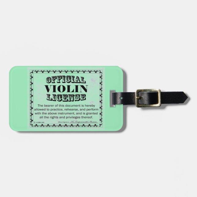 Violin License Bagagebricka (Horisontell Framsida)