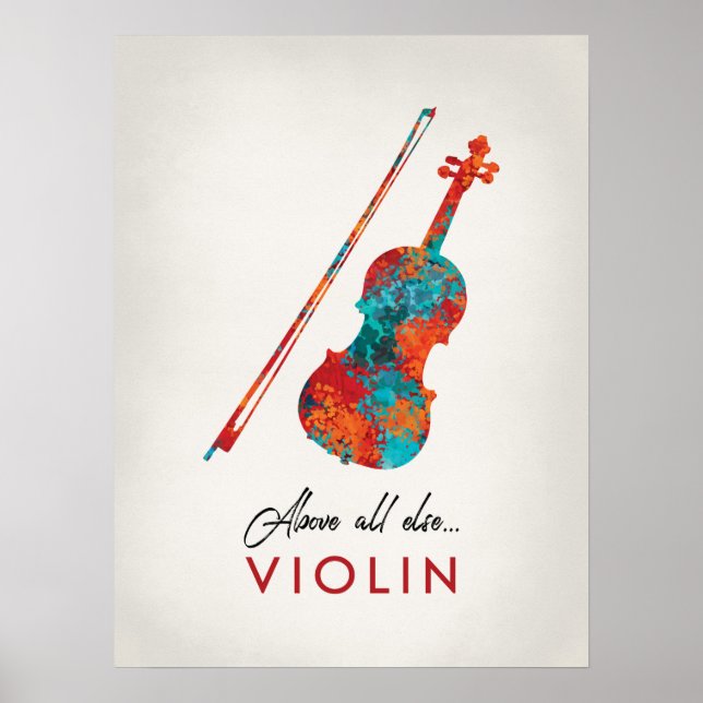 Violin - Ljusfärgad musik Poster (Framsidan)
