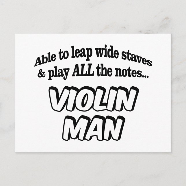 Violin Man - Musik Superhjälte Vykort (Framsida)