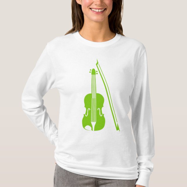 Violin - Martian Grönt T Shirt (Framsida)
