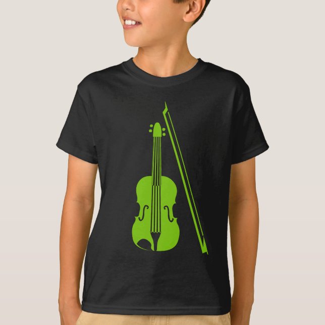 Violin - Martian Grönt Tee Shirt (Framsida)
