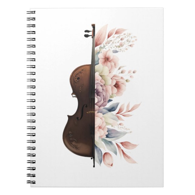 Violin med blommor. anteckningsbok (Framsidan)
