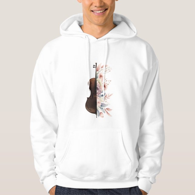 Violin med blommor. hoodie (Framsida)