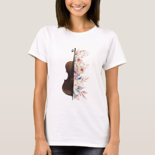 Violin med blommor. t shirt