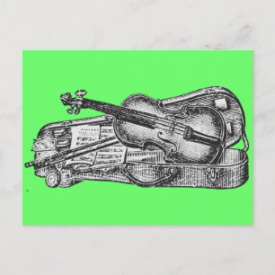 Violin med Fodral Vykort