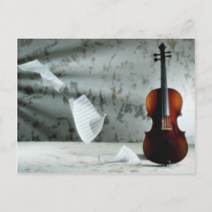 Violin med musik lakan flyter vykort
