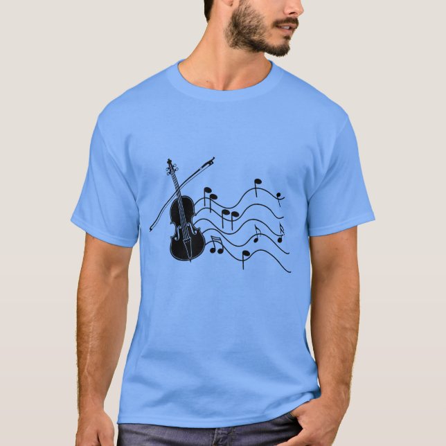 Violin med musik noter-gåva t shirt (Framsida)