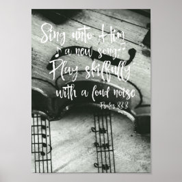Violin med Psalms Bible Verse Poster