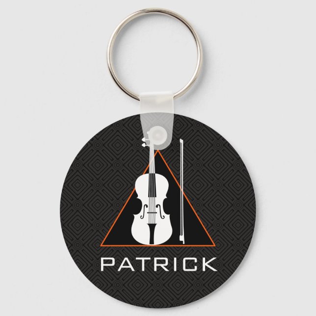 Violin minimal negativ rymd Modern Violinist Nyckelring (Framsida)