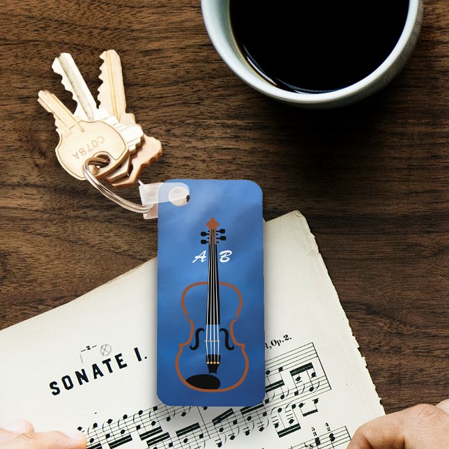 Violin Monogram Keychain Nyckelring (Skapare uppladdad)