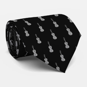 Violin Mönster - Black Silver Grått Grått White Slips