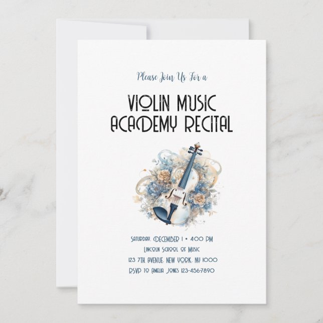 Violin Music Academy Speciella Årsskäl Inbjudningar (Framsida)