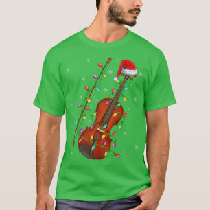 Violin Music Älskare Julafton Ljus Santa Violin T Shirt