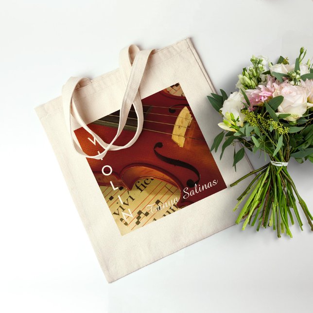 Violin Music Bag Personlig Namn | Violinist Tygkasse (Skapare uppladdad)