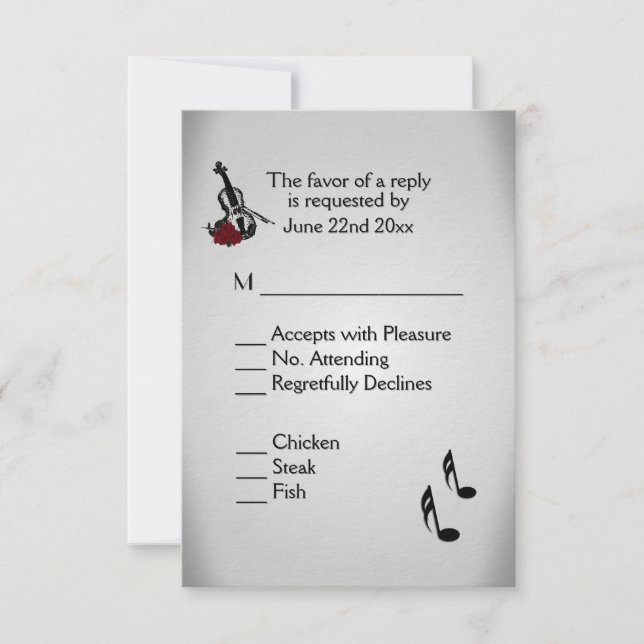Violin Music Bröllop Menu OSA (Framsida)